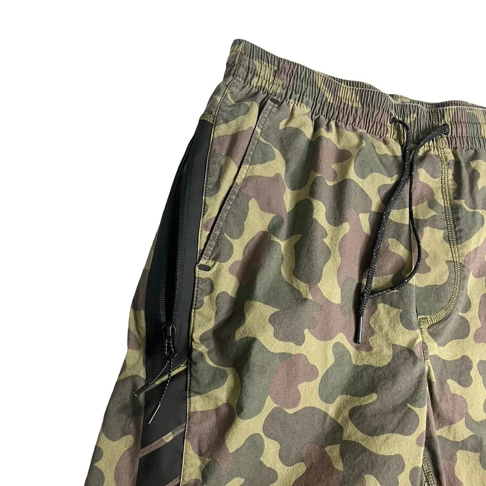 American Eagle Flex Camo Jogger Pants Mens Small Green Zipper Pockets Gorpcore